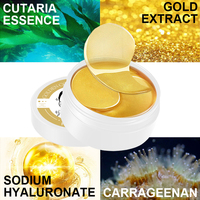 Vente chaude Enlever les cercles foncés Coussinets de gel dorés Marque privée Or 24K Masque hydrogel au collagène hydratant biologique Patch pour les yeux