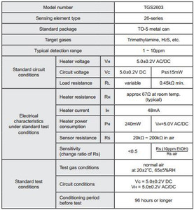 Sensores de Gas Figaro para la Detección de Olores y Contaminantes del Aire - TGS2603-B00 - Product Image 4