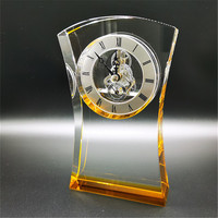 Professionnel personnalisé mariage 3d Laser bureau Transparent K9 horloge en cristal Souvenir