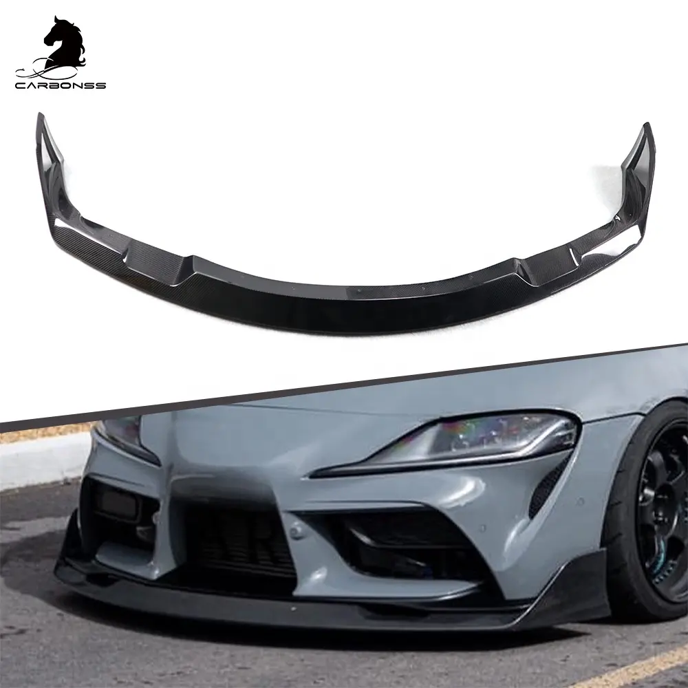 Bibir Depan Serat Karbon untuk Toyota Supra MKV MK5 A90 2019 +