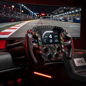 Volante de Carreras SimorReal de Fibra de Carbono y Titanio con Simulador de Lujo Mejorado y Joysticks de Calidad <span class=keywords><strong>Premium</strong></span> Hechos en China - Product Image 1