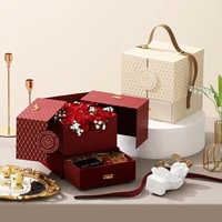 Embalaje de ropa de velas Cajas de regalo de papel rígido vacías de lujo Puerta doble abierta para velas con asa de cinturón y un cajón