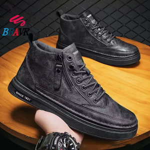 Zapatos Casuales Ligeros de Skateboarding para Hombre de Primera Calidad, con Forro de Terciopelo y Algodón, Resistentes al Desgaste, Negros, con Suela de EVA y PU, para Primavera y Otoño - Product Image 1