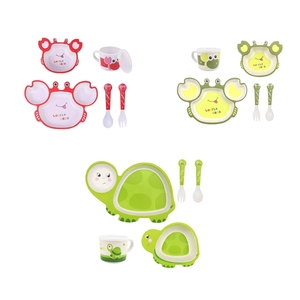 5-teiliges Geschirrset - Aus Fasermaterial - Umweltfreundlich für Kinder - Hitzebeständiges Kindergeschirr - Product Image 4
