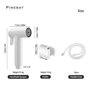 PINEBAY 2024 новые продукты, туалет, набор из трех предметов, набор аксессуаров для ванной, Душевые системы, белый АБС-пластиковый распылитель для биде - Product Image 6