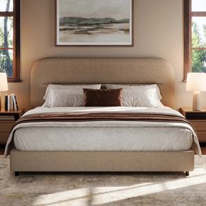 <span class=keywords><strong>Lit</strong></span> plateforme rembourré au design moderne et élégant avec tête et pied de <span class=keywords><strong>lit</strong></span> en velours, lattes en bois, <span class=keywords><strong>lit</strong></span> de rangement gain de place - Product Image 6