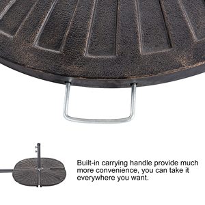 Base de Parasol en Forma de Abanico de Plástico HDPE para Exteriores, Bronce, 14 kg, Tipo Cantilever, para Hotel, Parque, Jardín, JD5022 - Product Image 2