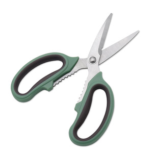 <b>Kitchen</b> <b>Scissors</b> Stainless Steel Greenish Gray Straight Head For Home Use Cutting Meat Fish Bone Shears - Product Image 1