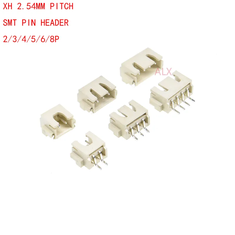 XH2.54-conector de ángulo recto SMD SMT, conector macho de paso de 2,54 MM, 2P/3P/4P/5P/6P/8P/para placa PCB, tira LED