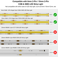 Conectores Transparentes sin Soldadura para Tiras de Luz LED SMD COB de 8mm y 10mm, Conectores de Esquina en Forma de L de 2 Pines para Cintas de Luz LED