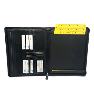 Hot Sale Executive Zippered Leather Documents Organizer Agenda/Portfolio File Folder With Letter-Size Notepad and Pockets - Product Image 1