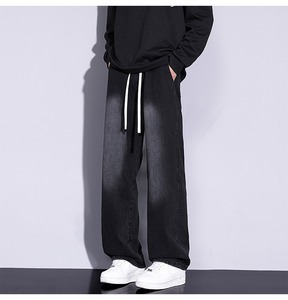 Jean noir classique 2026 pour garçons, coupe droite décontractée, confortable, pantalon long, vente en gros d'usine, OEM ODM, pantalon en denim - Product Image 1