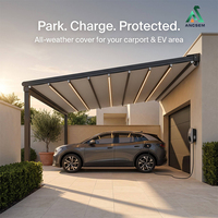 Auvent rétractable ANCSEM, pergola en aluminium, toit motorisé, extension de garage, protection solaire imperméable, utilisable comme abri de voiture en extérieur