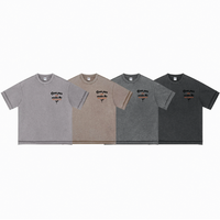 Camiseta de Verano de Corte Cuadrado, 275G, con Logotipo Personalizado, Tela de Algodón Grueso, Manga Corta, Colorida, para Hombre