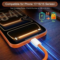 Kabel USB C ke USB C Berkualitas Tinggi 3.3FT 1M Panjang 60W, Kabel Data Pengisian Daya Tipe C untuk Ponsel Seri Iphone 18 17 16 15