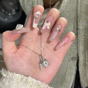 สร้อยคอจี้เงินแท้ S925 ประดับเพชรเต็มเม็ด ดีไซน์โบว์ริบบิ้นสีฟ้าอ่อน เรียบง่าย ใช้งานได้หลากหลาย เครื่องประดับบริเวณไหปลาร้า สไตล์หวานละมุน - Product Image 3