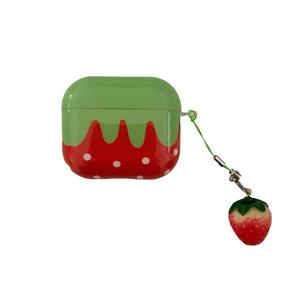 AP064 Mignon Pendentif Fraise pour <span class=keywords><strong>AirPods</strong></span> <span class=keywords><strong>Pro</strong></span> /pro2 Étui pour Écouteurs 1/2/3 Génération Cartoon Housse de Protection Convient aux Femmes - Product Image 1