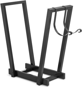20-Inch Indoor Fireplace Firewood Rack <strong>Log</strong> Holder with Kindling Holder Metal Storage <strong>Stand</strong> - Product Image 3