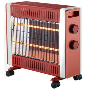 High Quality Thermostat Quartz Heaters Newest Room Space Electric 2 tubes portable IR far infrared heating