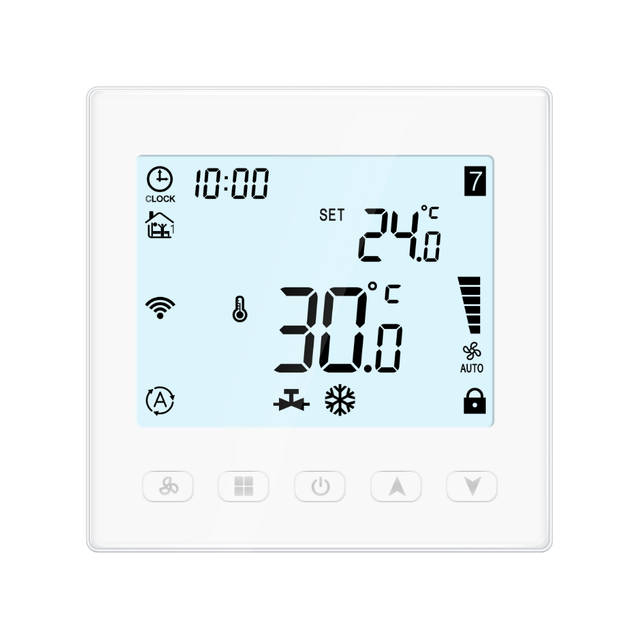 3 Fan Speed 2&4 Pipes Air Conditioner Thermostat for Fan Coil Units Thermostat with Cooling Heating Ventilation Mode Thermostat