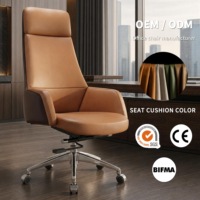 Fauteuil de Direction Ergonomique Moderne en Cuir, Inclinable et Rotatif, Hauteur Réglable, Fonction de Verrouillage d'Inclinaison, Siège Confortable pour PDG et Managers de Bureau