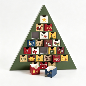 Custom <b>Christmas</b> Tree Shaped Advent Calendar <b>Box</b> with Drawers Rigid Cardboard Mystery Blind <b>Box</b> for Surprise Holiday <b>Gift</b> - Product Image 1