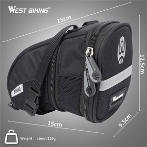Sacoche de selle de vélo de montagne extensible WEST BIKING 1,1 L en PU, imperméable, pour le sport et les voyages - Product Image 2