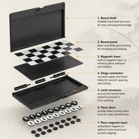 Jeu d'échecs magnétique international, style portefeuille, plateau pliable, mini jeu d'échecs portable de voyage