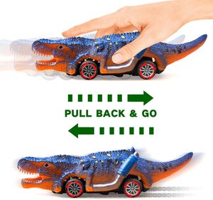 Dinosaure Pull Back Cars pour enfants 3-5-6 Pack Monster Trucks Jouets pour garçons de 2, 3, 4 et 5 ans-<span class=keywords><strong>Cadeau</strong></span> d'anniversaire parfait - Product Image 4