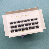 Faux Cils Bande Invisible en Fibre Végétale Imperméables 7-10 Jours, Pré-Collés Faits Main à Presser, Pré-Coupés pour DIY, Vente en Gros