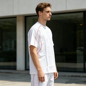 Custom Men's <b>t</b> <b>shirt</b> Short Sleeve O-Neck Cotton <b>polyester</b> <b>T</b>-<b>Shirt</b> Embroidered Letter Design Casual Style Regular Fit Tops - Product Image 3