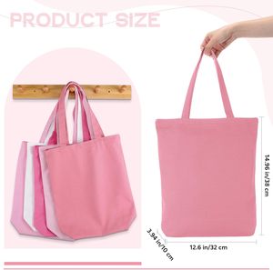 Sac à main en coton biologique rose calico de petite taille, imprimé sérigraphié, vente en gros - Product Image 3