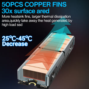 Disipador de Calor JEYIFactory <span class=keywords><strong>M</strong></span>.<span class=keywords><strong>2</strong></span> 2280 para SSD, Híbrido de Cobre/Aluminio, Refrigeración de 401W/mk, 50 Aletas para SSD PCIe 4.0/5.0, en Stock, 1 Año de Garantía - Product Image 5