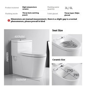 Chaozhou ห้องน้ำท่อใหญ่ประหยัดน้ำแบบไม่มีร่อง, ห้องน้ำแบบกาลักน้ำแบบหมุนสุดๆสำหรับห้องน้ำขายส่ง - Product Image 6