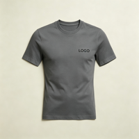 T-shirt en polyester à col rond avec logo personnalisé, manches courtes, uni, doux, élégant et confortable pour un usage décontracté