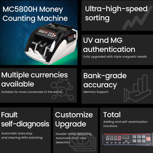Machine de comptage de billets automatique multi-devises avec écran LCD et détecteur de billets - Product Image 6