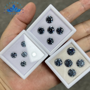 เพชรโมซิสซอไนต์ประดับเพชรอัญมณีสีฟ้าเขียวเหลืองเทาดำไม่ได้รับการรับรองชุบ Vvs1 - Product Image 5