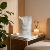 Pochette de recharge personnalisée avec bec verseur - Sac anti-fuite en PET/Nylon/PE pour recharges de spray d'ambiance, shampoing, après-shampoing et gel douche