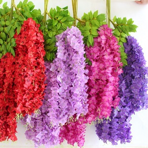 عرض رائع ديكورات سقف حفلات الزفاف زهور صناعية سائبة زهور Colgantes De Wisteria باقة زهور اصطناعية معلقة