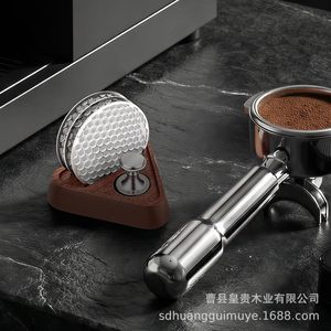 ที่วางกรองกาแฟไม้เนื้อแข็งพร้อมถาดสแตนเลสแม่เหล็ก 3 ถาด ที่วางอุปกรณ์เสริมกาแฟแบบใช้ซ้ำได้ - Product Image 2