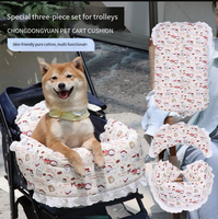 Coussin et barrière pour poussette pour animaux de compagnie JXANRY, ensemble trois pièces - Coton pur, épaissi, chaud, anti-salissures pour chats et chiens