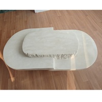 Table basse en fibre de verre, design minimaliste, aspect pierre travertin, ovale, moderne, italienne, pour salon