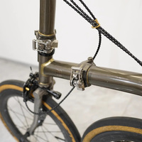Pour vélo pliant Brompton : Crochets de fixation rapide, Plaques TX4, Plaques C, Leviers de serrage de charnière de vélo réglables en titane UnionJack
