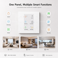 Interrupteur intelligent WiFi pour maison connectée, contrôle d'éclairage de toute la maison, IA, 6 prises sécurisées, commutateur de scène KNX, appartement, bureau