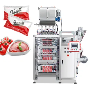 Automatic 6 lane 8 lane tomato sauce packaging machine liquid ketchup multi line sachet packing machine