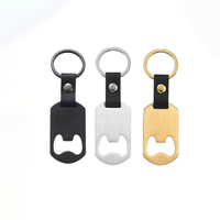 Porte-clés en métal Ouvre-bouteille Blancs Porte-clés en acier inoxydable personnalisé avec gravure et sublimation au laser