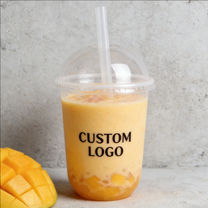 Gobelets jetables transparents en PP en forme de U avec logo personnalisé, à paroi simple, diamètre 90 mm, pour thé au lait Boba, boissons froides, café, 16 oz, 24 oz - Product Image 4