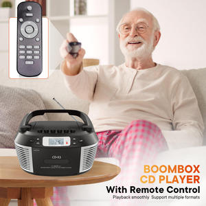 Lecteur CD rétro portable BT, lecteur de cassettes, batterie rechargeable, lecture MP3, carte TF, lecteur audio multifonctionnel - Product Image 2