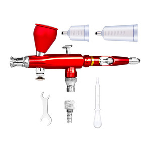 Aérographe M180 à alimentation par gravité 0,3-0,5 mm, double action, vitesse réglable, pour peinture artistique, modélisme, portable, vert - Product Image 3