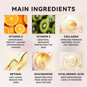 Crema facial multifuncional para blanquear la piel, ácido hialurónico, vitamina C, crema facial - Product Image 5